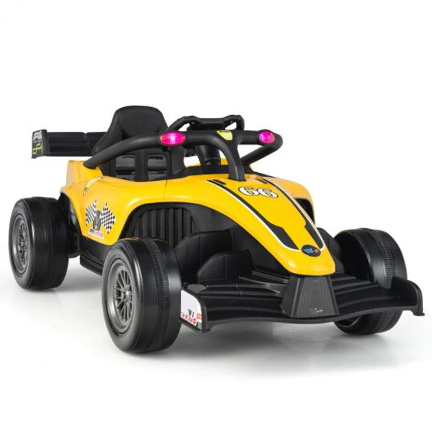 12V Kids Ride on Electric Formula Racing Car with Remote Control-Yellow | Shop Simon