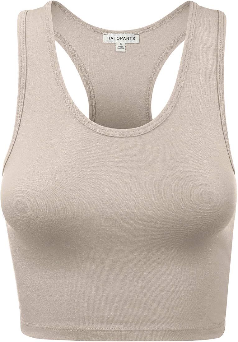 Women Sleeveless Racerback Tank Crop Top Lingerie Camisole Premium Cotton Shirts | Amazon (US)