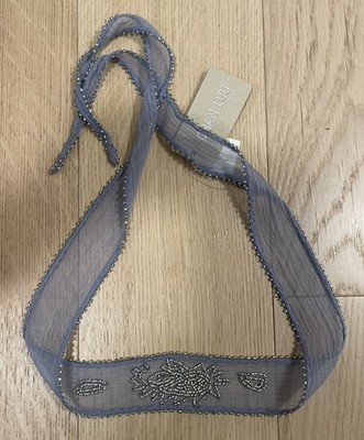 NWT Chan Luu Blue Beaded Boho Bohemian Skinny Neck Scarf Wrap Necklace | eBay US