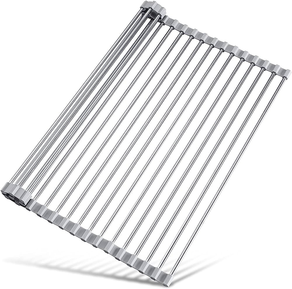 Tomorotec 17.7" x 15.5" Roll Up Dish Drying Rack Over Sink Drying Rack Sink Cover Kitchen Sink Ac... | Amazon (US)