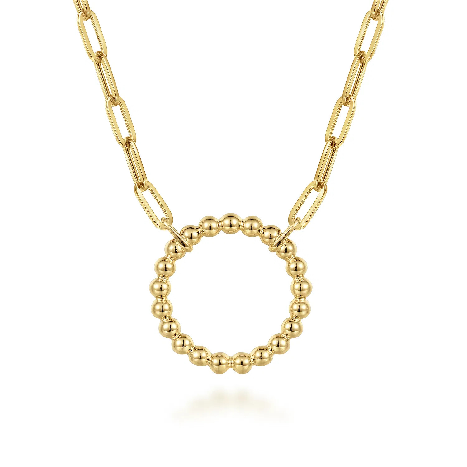 14K Yellow Gold Chain Necklace with Bujukan Circle | Gabriel & Co. Fine Jewelry And Bridal