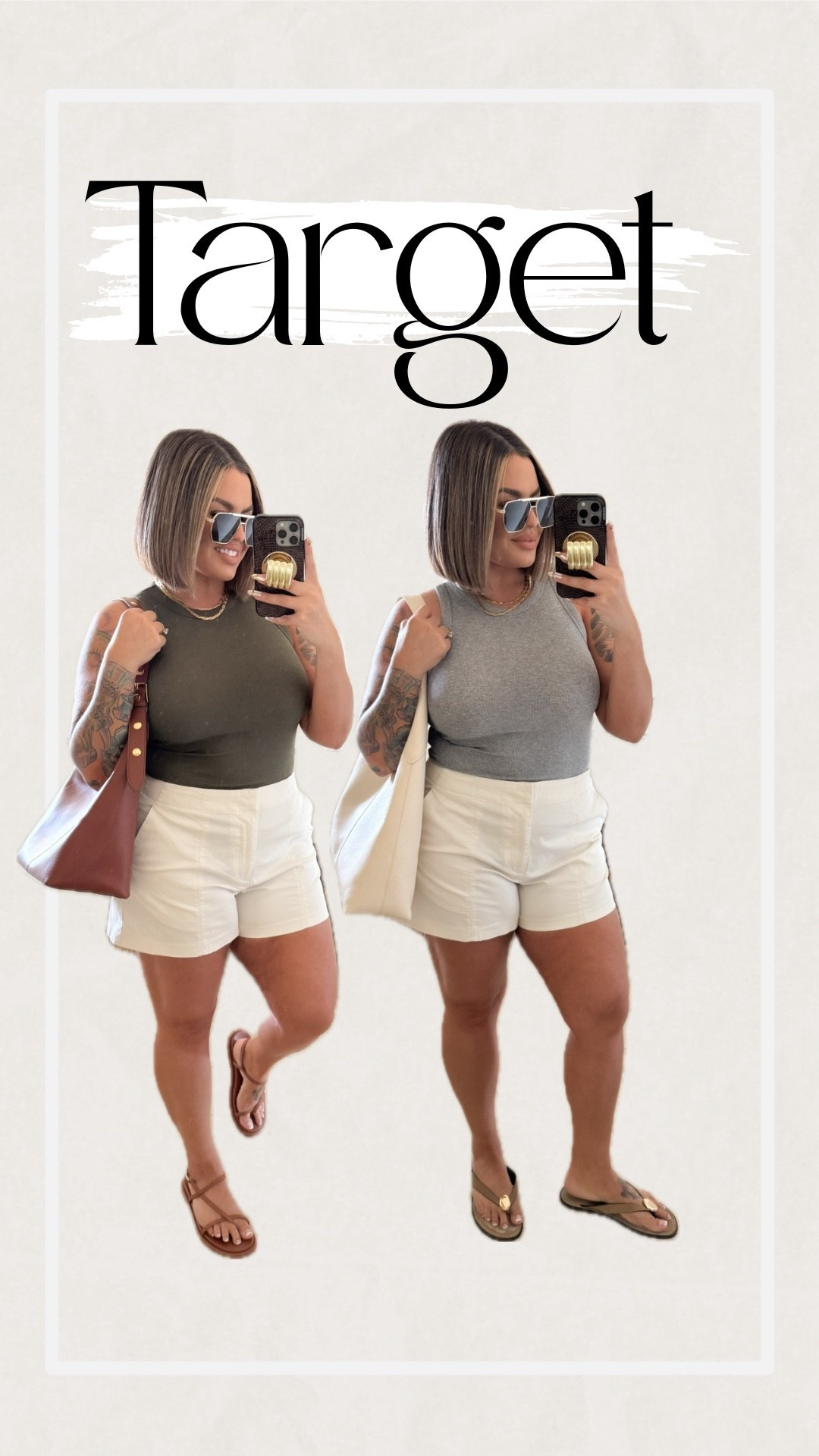 Shop the target sale going on now !! 
Tops M 
Shorts size 12 they are super soft and comfy material. Very flexible and great length.