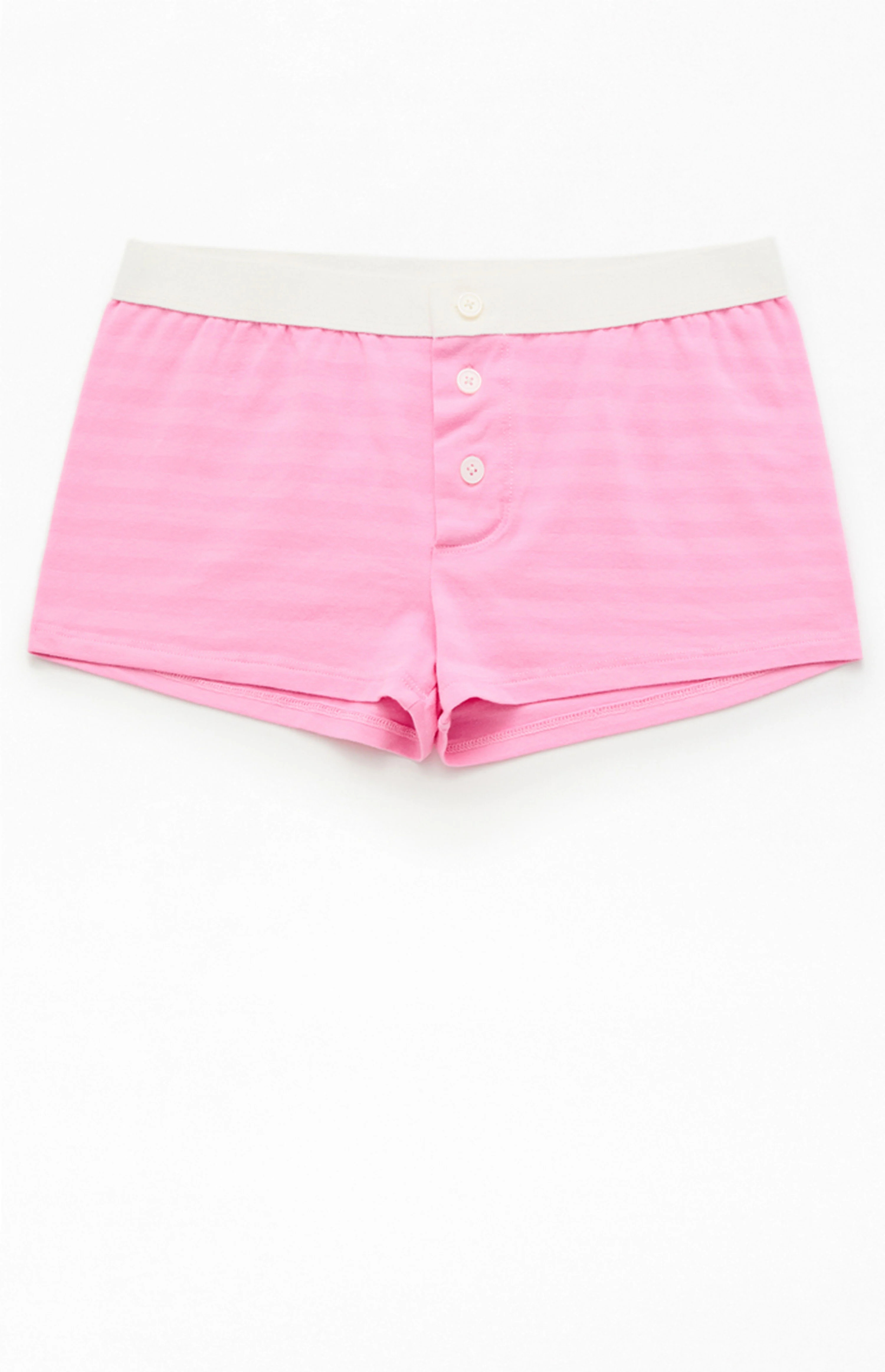 John Galt Pink Striped Pajama Boyshorts | PacSun