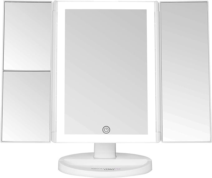 Luvly Trifold Vanity Mirror with LED Lights | Touch Screen Dimming - 1x 2X 3X Magnification - Por... | Amazon (US)