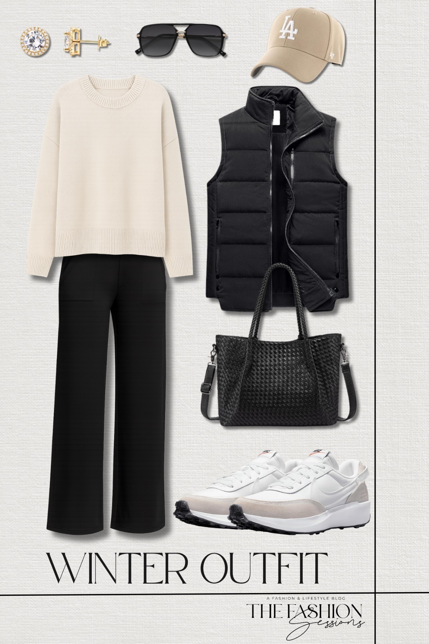 Time to layer up with this cozy, yet stylish outfit inspo!
puffer vest | cashmere blend sweater | wide leg pants | Nike Women's Waffle Debut Shoes | 47 Brand hat | vegan leather woven tote bag | gold earrings | oversized sunglasses | late fall outfit | winter outfit | shopping outfit | mom outfit | comfy outfit | casual outfit


#LTKFindsUnder50 #LTKActive #LTKSeasonal
