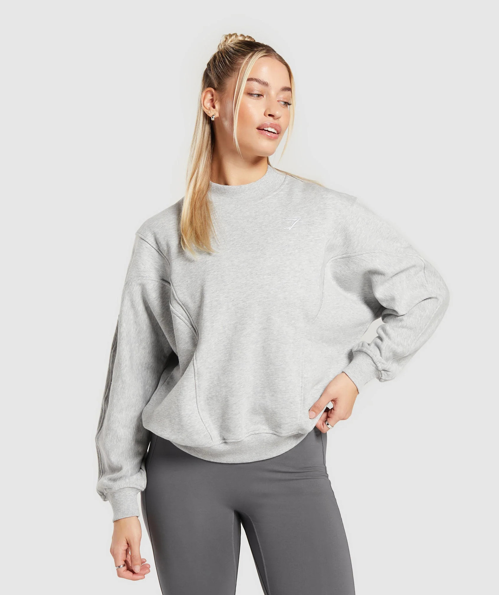Gymshark Rest Day Cotton Contour Pullover - Light Grey Marl | Gymshark US