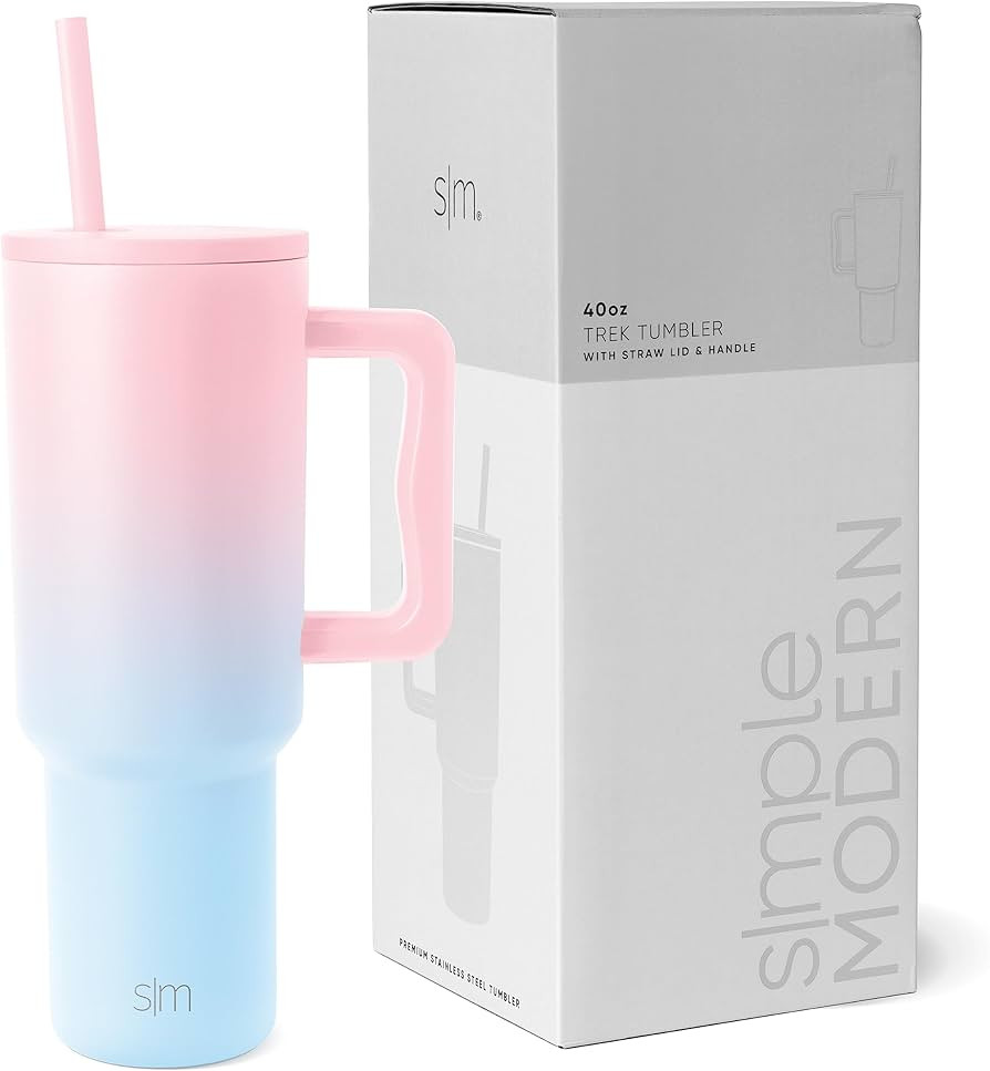 Simple Modern 40 oz Tumbler with Handle and Straw Lid | Insulated Cup Reusable Stainless Steel Wa... | Amazon (US)