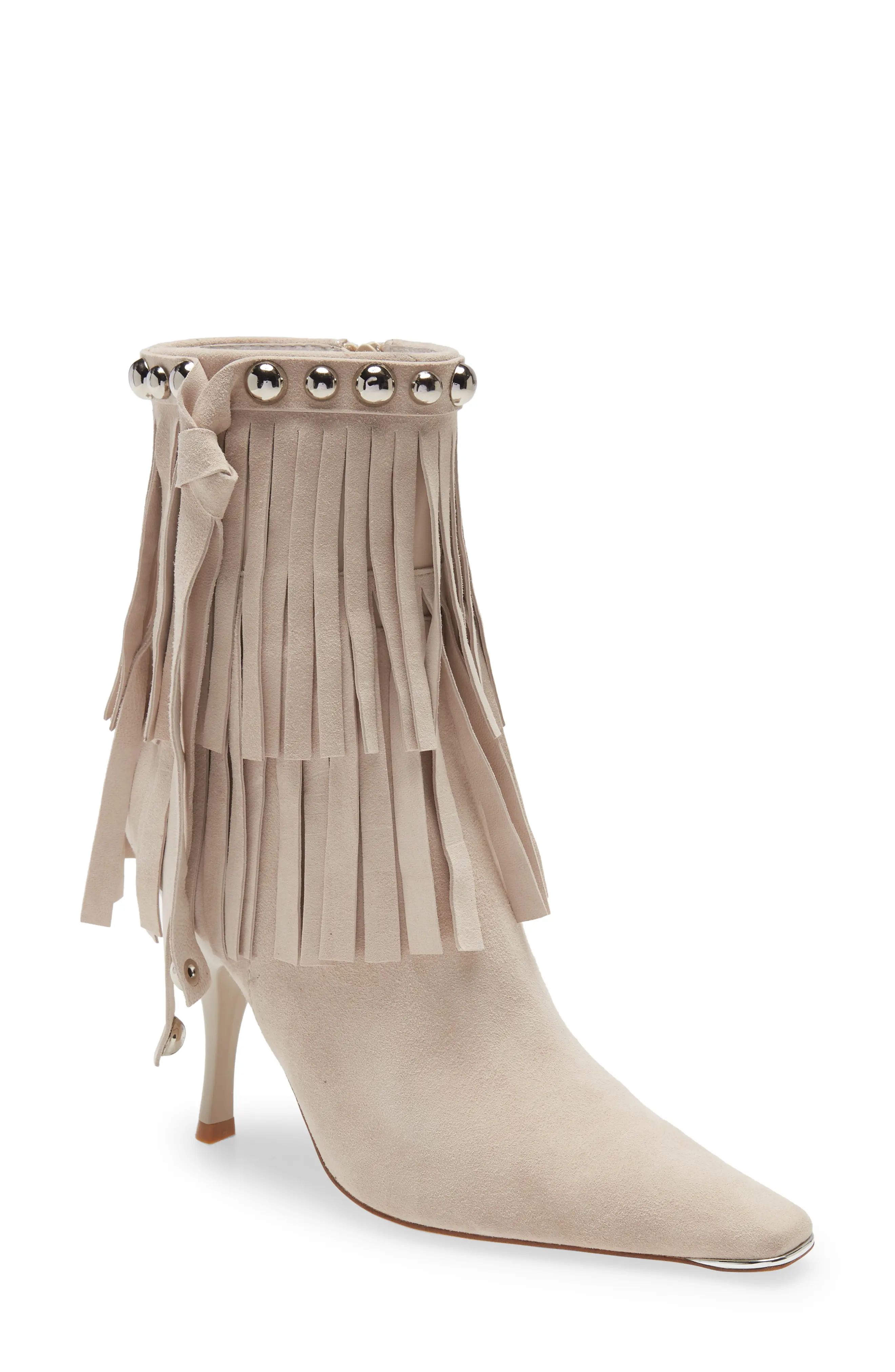 Jeffrey Campbell Trotting Bootie, Size 9.5 in Ice Suede at Nordstrom | Nordstrom