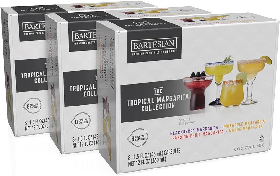Bartesian 24-Pack Tropical Margarita Mixer Capsules for Cocktail Machine – Home Bar Mixology Co... | Amazon (US)