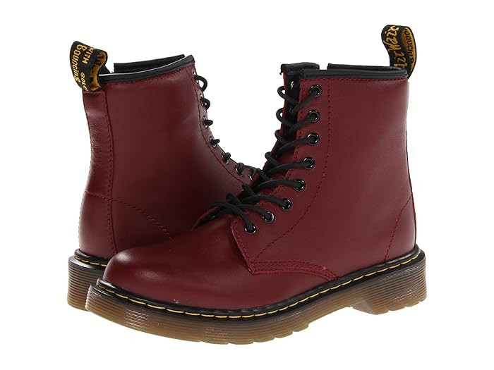 Dr. Martens Kid's Collection 1460 Junior Delaney Boot (Little Kid/Big Kid) (Cherry Red Softy T) Kids | Zappos