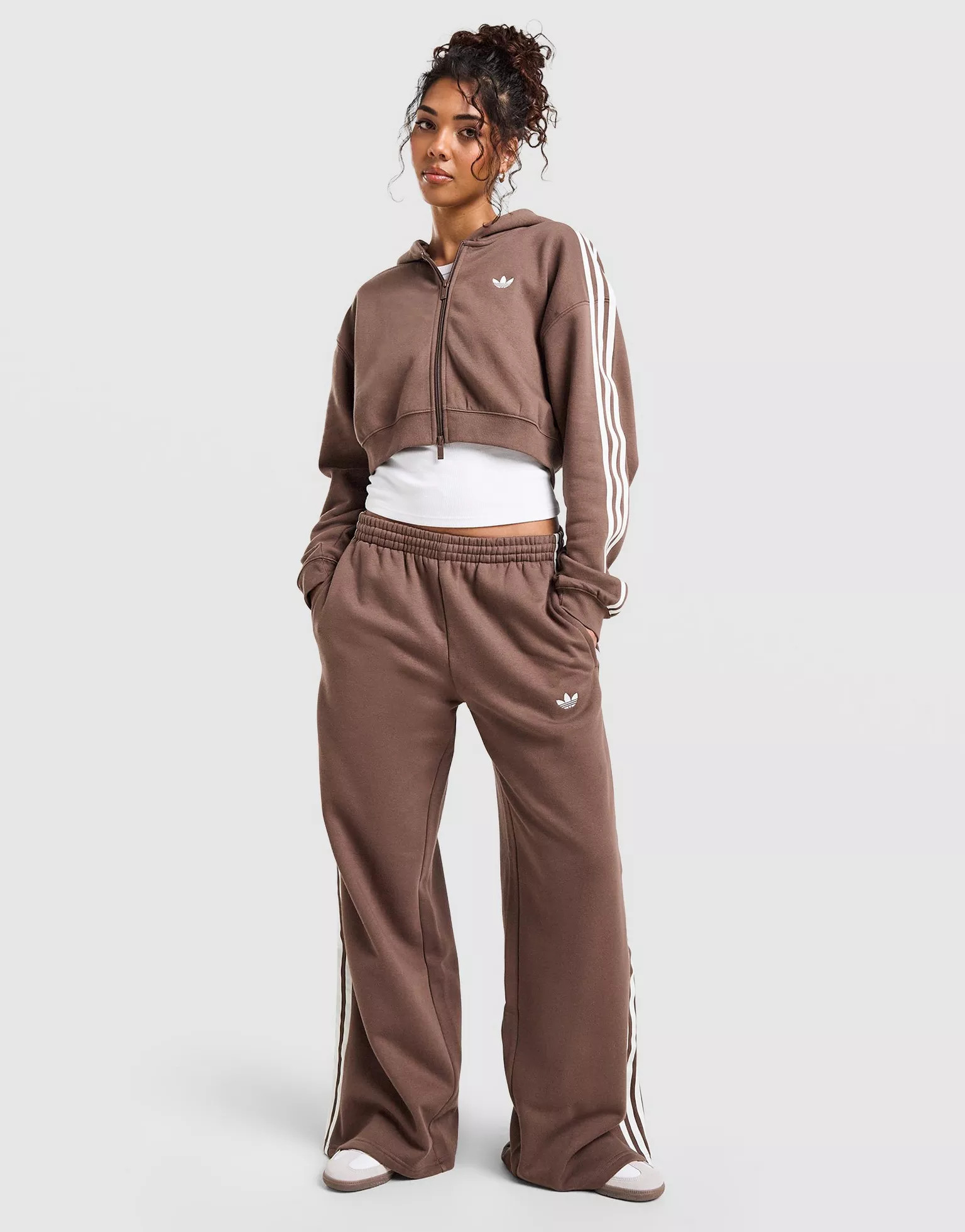 adidas Originals 3-Streifen Wide Leg Jogginghose Braun  - JD Sports Deutschland | JD Sports (DE)