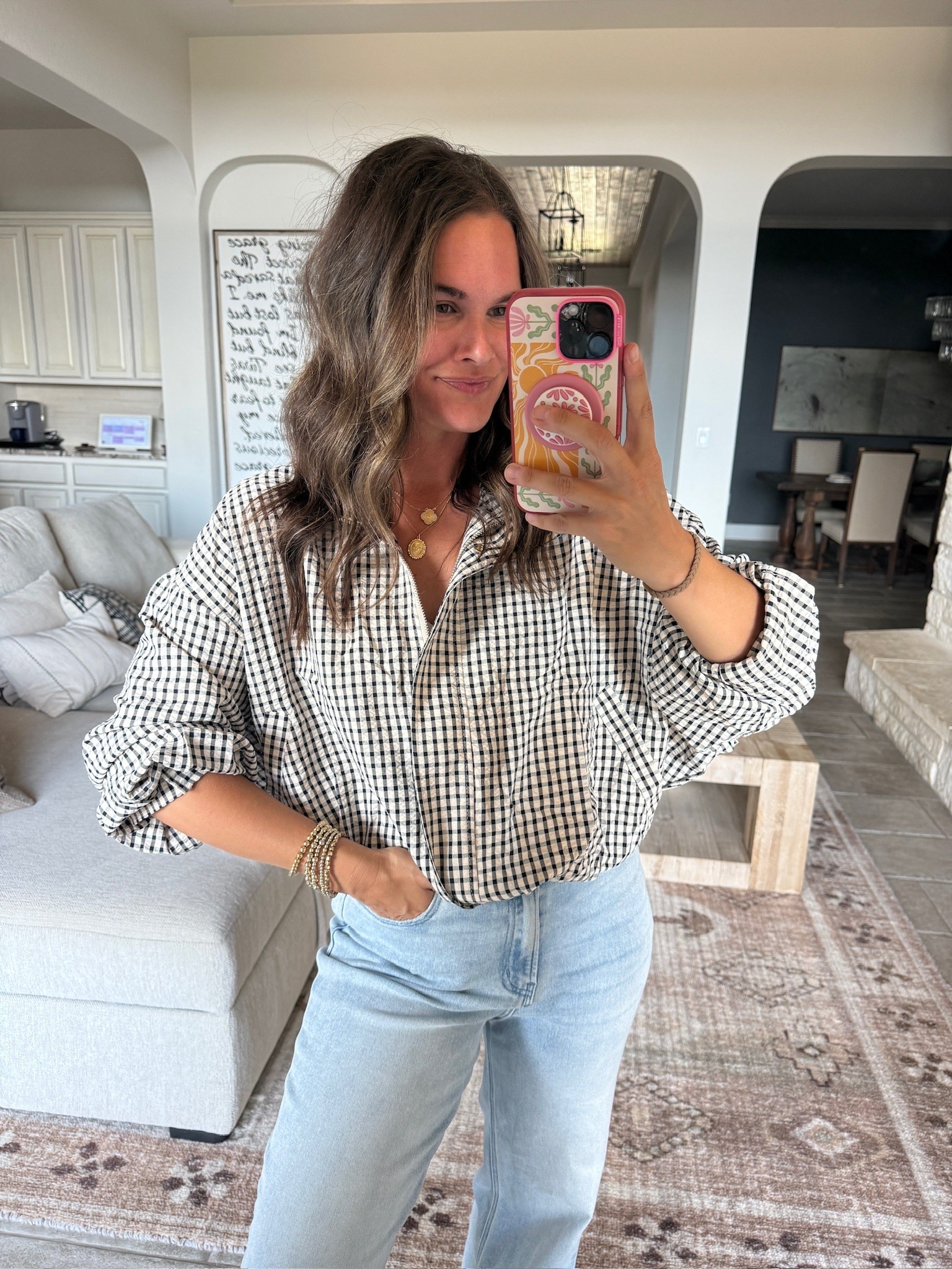 The gingham jacket I’d build a whole fall outfit around. Love it with relaxed denim and gold jewelry.

gingham jacket, fall jacket, plaid jacket, lightweight jacket, fall outfit, relaxed denim, casual fall outfit, fall layers, gingham print, everyday fall style, trending fall jacket, JulieFranks

#LTKgrwm #LTKootd #LTKdayinmylife