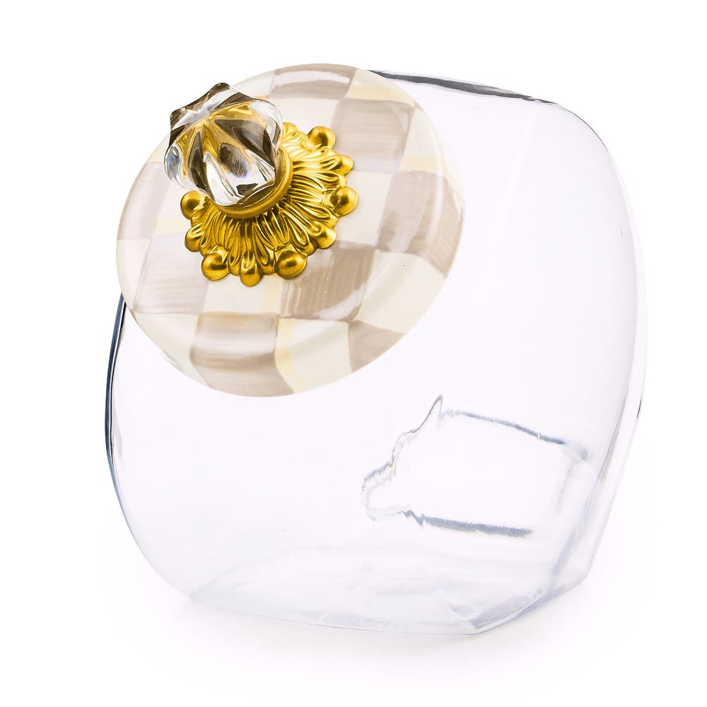 Sweets Jar with Mocha Check Lid | MacKenzie-Childs