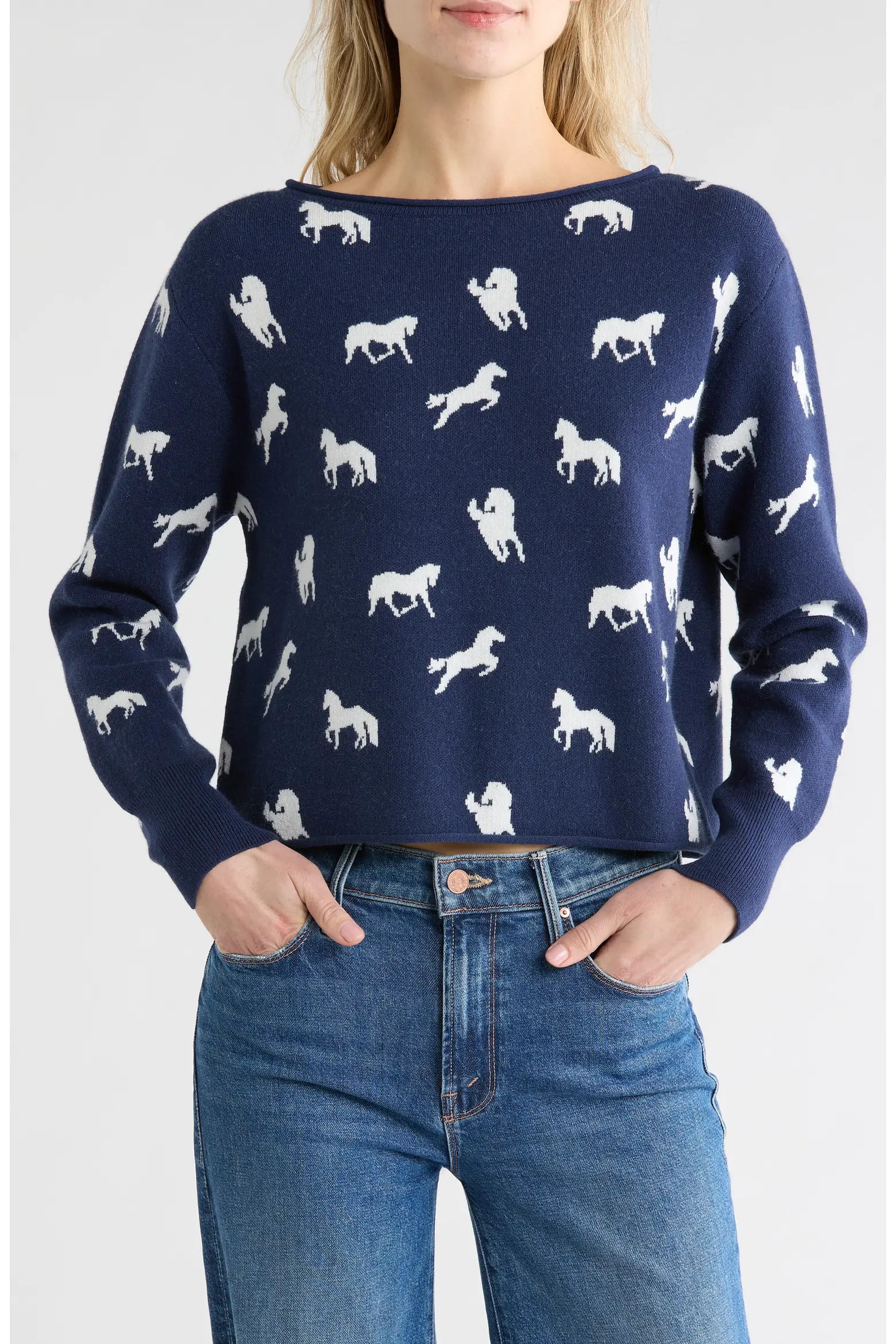 Horse Crop Pullover Sweater (Women) | Nordstromrack | Nordstrom Rack