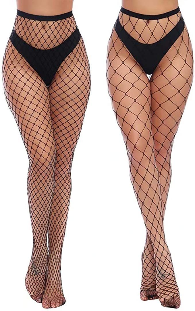 Charmnight Womens High Waist Tights Fishnet Stockings Thigh High Pantyhose | Amazon (US)