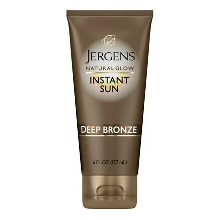 Jergens Natural Glow Instant Sun HYZ01 Sunless Tanning Moisturizer + Bronzer Self Tanner Deep Bronze for Natural-Looking Tan 6 Ounce | Walmart (US)