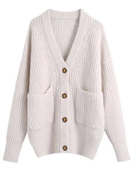 'Briana' Oversized Buttoned Cardigan With Pockets | Goodnight Macaroon