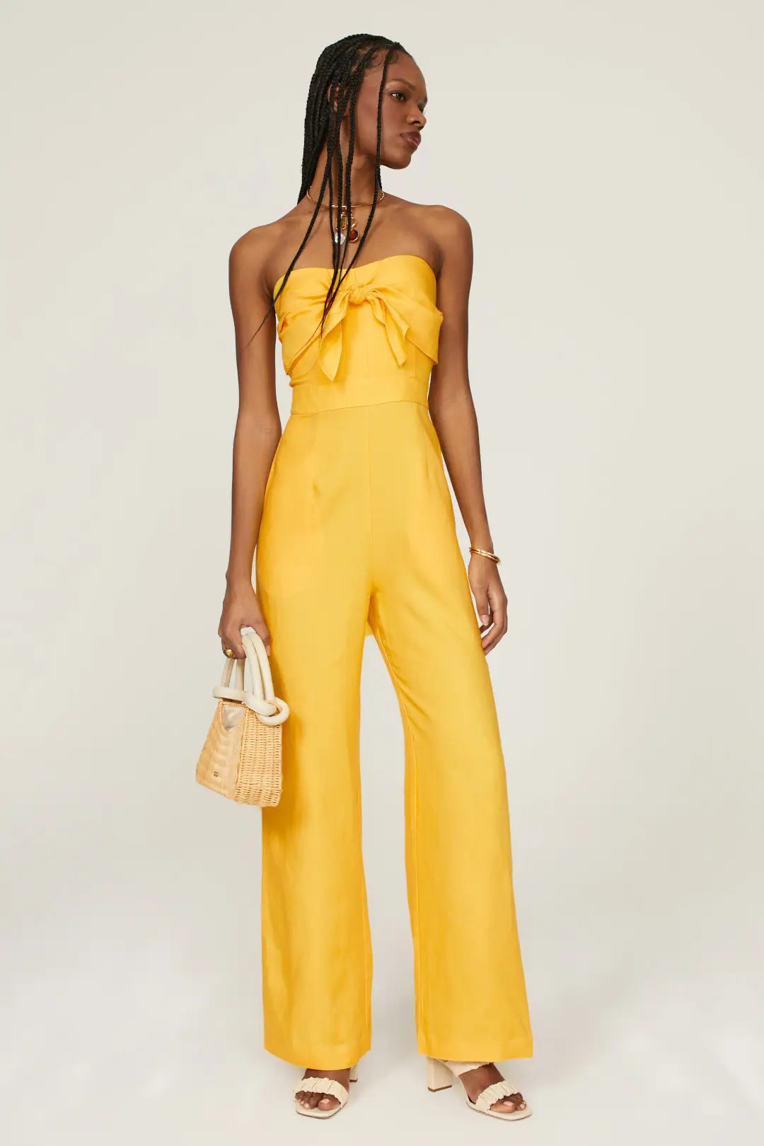 Yellow Sleeveless Jumpsuit | Rent the Runway