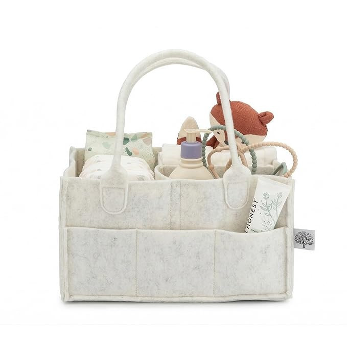 Parker Baby Diaper Caddy - Nursery Storage Bin and Car Organizer for Diapers and Baby Wipes - Whi... | Amazon (US)