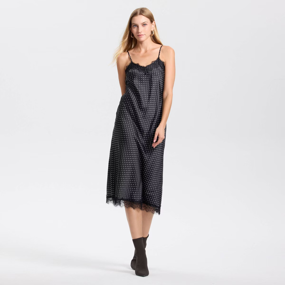 Women's Satin Spray Midi Slip Dress - A New Day™ | Target
