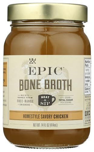 Epic Artisanal Bone Broth, Homestyle Savory Chicken, 14 oz. | Amazon (US)