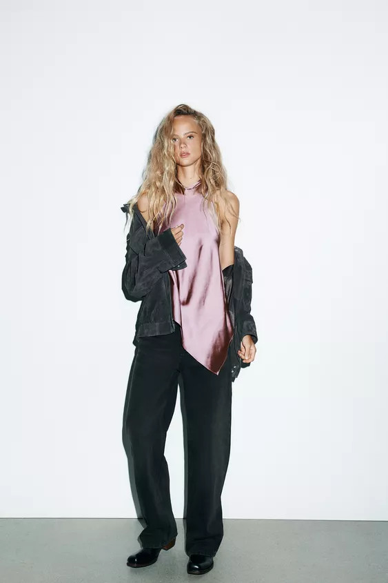 SATIN HALTER TOP | Zara US