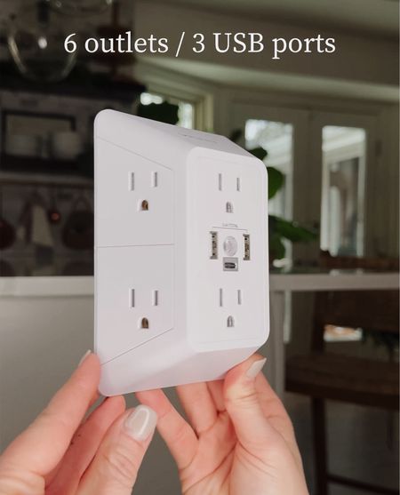 This 3-sided power strip with surge protector is a life saver! Comes with (6) AC outlet extenders and (3) USB ports with (1) USB C adapter. Everything I need in one place with room to spare! 

#outletextender #surgeprotector #usboutlet 

#LTKkids #LTKhome #LTKfamily