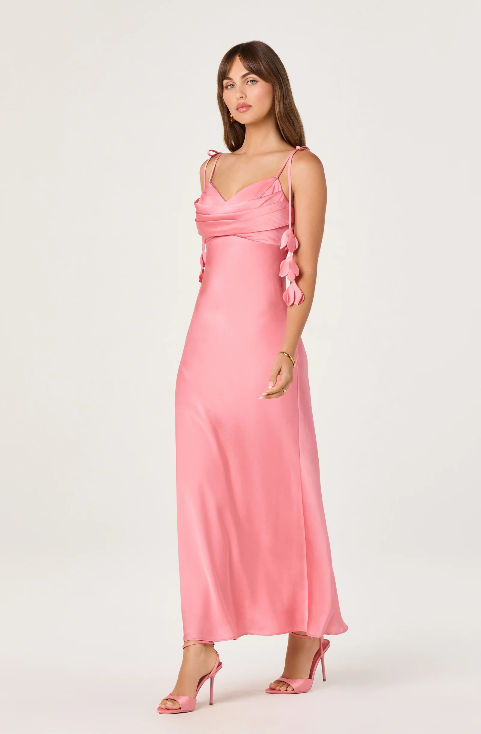 Hera Satin Maxi Dress - Coral / XS | ASTR The Label (US)