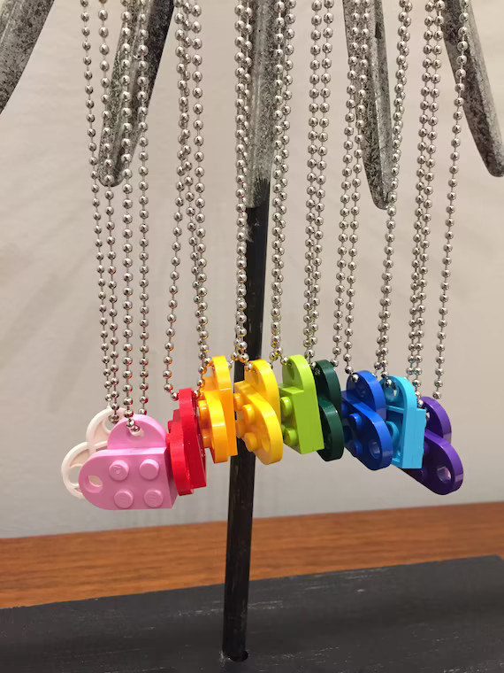 Lego Heart Necklace - If you need 2 chains put it in the notes! | Etsy (US)