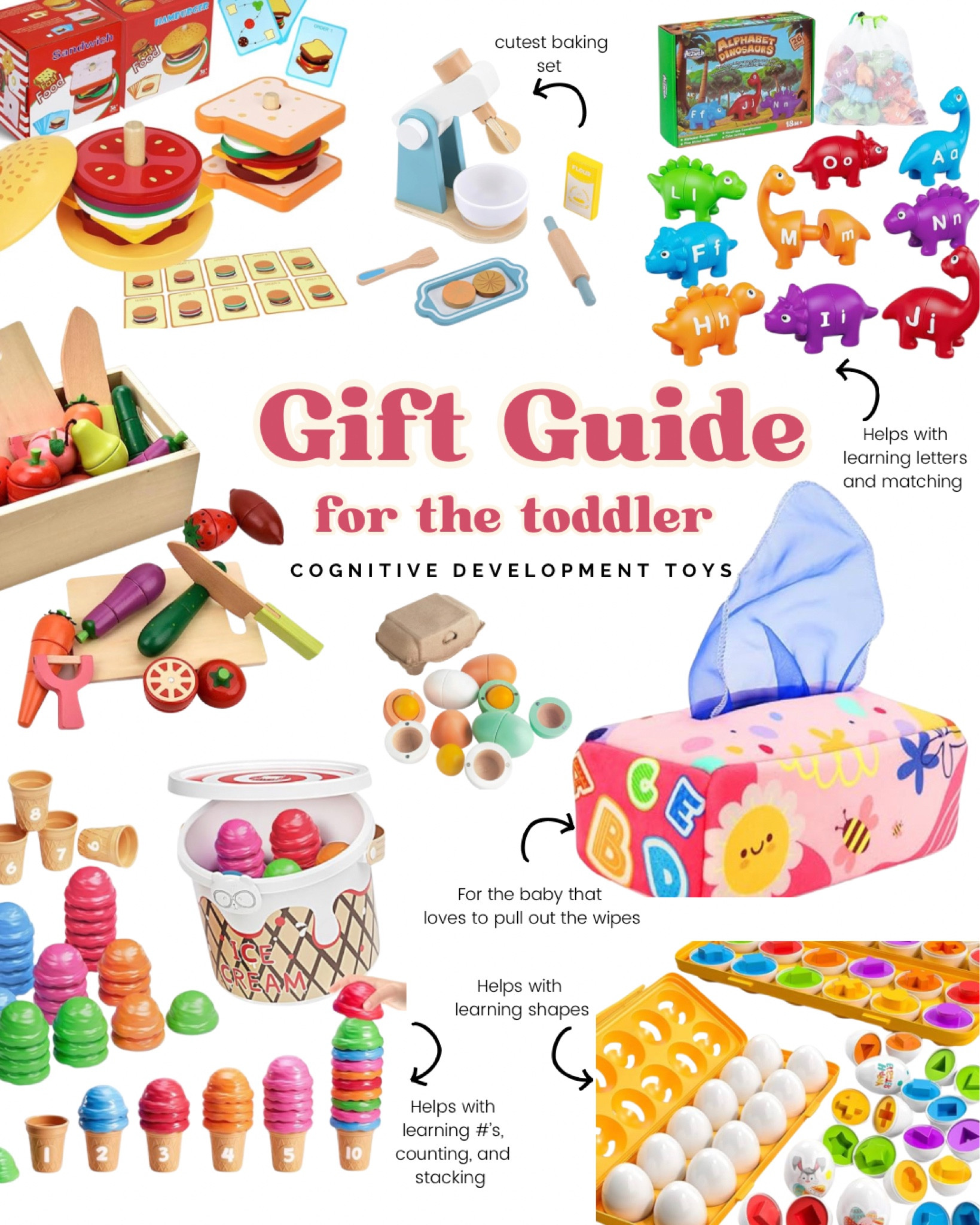 Gift guide for the toddler, preschool toys, Montessori toys, cognitive toys

#LTKGiftGuide #LTKfindsunder100 #LTKfindsunder50