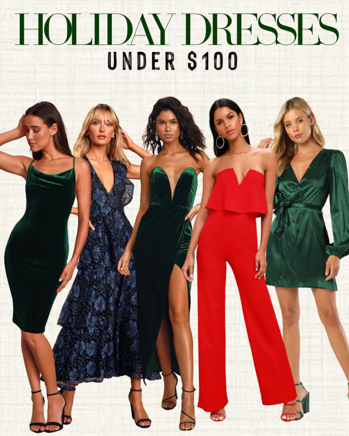 Holiday looks under $100

Holiday dresses. Green dress. Holiday work party. Christmas dress. Red jumpsuit. Green velvet dress. Wedding guest dress. 

#LTKSeasonal #LTKHoliday #LTKunder100