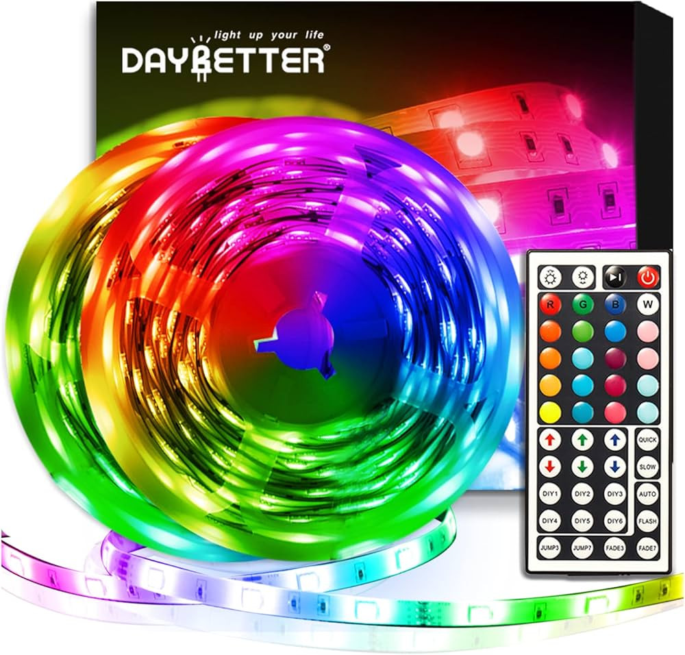 DAYBETTER Led Strip Lights 32.8ft Kit with Remote and Power Supply Color Changing | Amazon (US)
