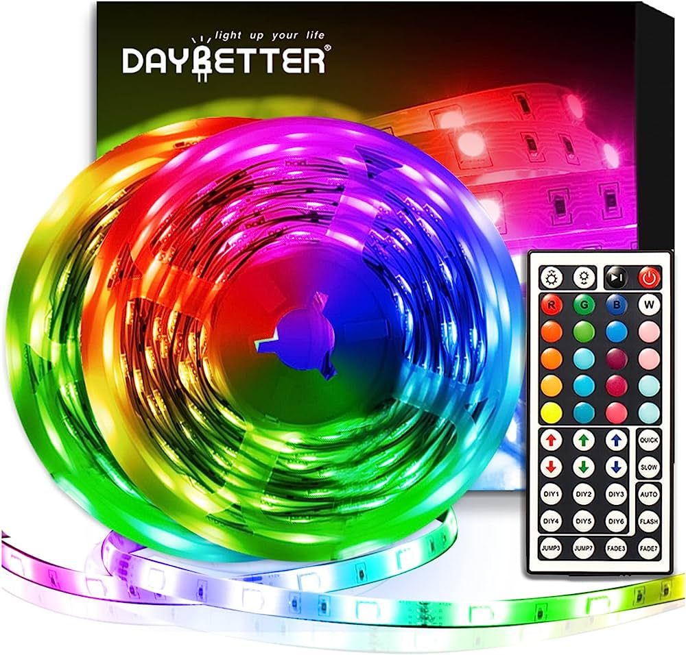 DAYBETTER Led Strip Lights 32.8ft Kit with Remote and Power Supply Color Changing | Amazon (US)