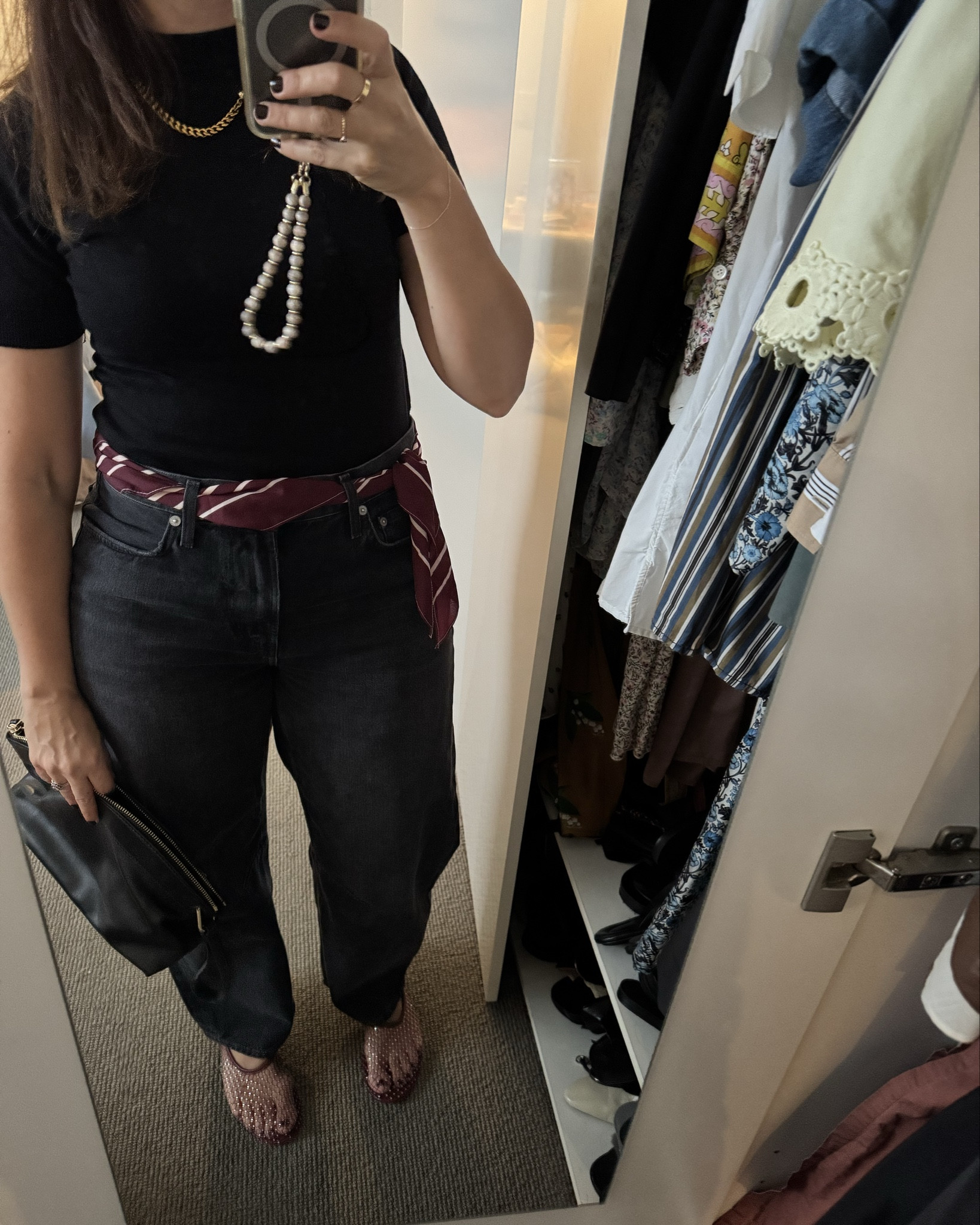 Autumn denim. Jeans size 26 Citizens of Humanity Miro, Mango scarf as belt, Mango knit top, Senso shoes, Furla clutch. 

#LTKautumn #LTKaustralia #LTKpetite