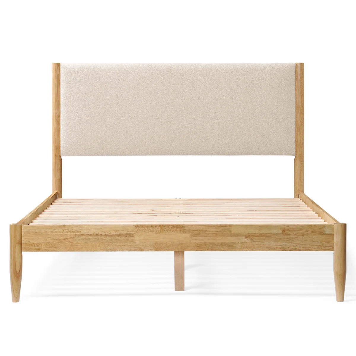 Besan Solid Wood Boucle Upholstered Headboard Bed Frame | Wayfair North America