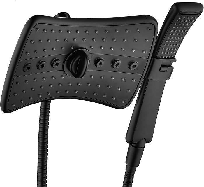BRIGHT SHOWERS High Pressure Dual Shower Head Combo with Rainfall & Handheld, 4 Spray Settings, T... | Amazon (US)