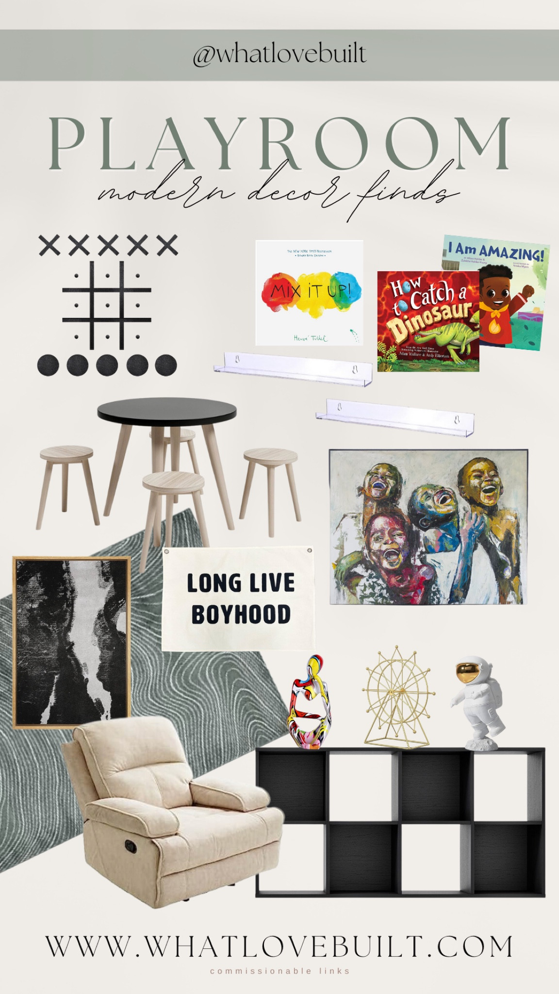 Modern Playroom Decor Finds

#playroom #amazon #etsy #amazonhome #home #homedecor #modernhome #wallart #rug #kids #family #founditonamazon #play #moderndecor #calendar #table #brothers #boys #boyroom #modernbedroom

#LTKhome #LTKfamily #LTKstyletip