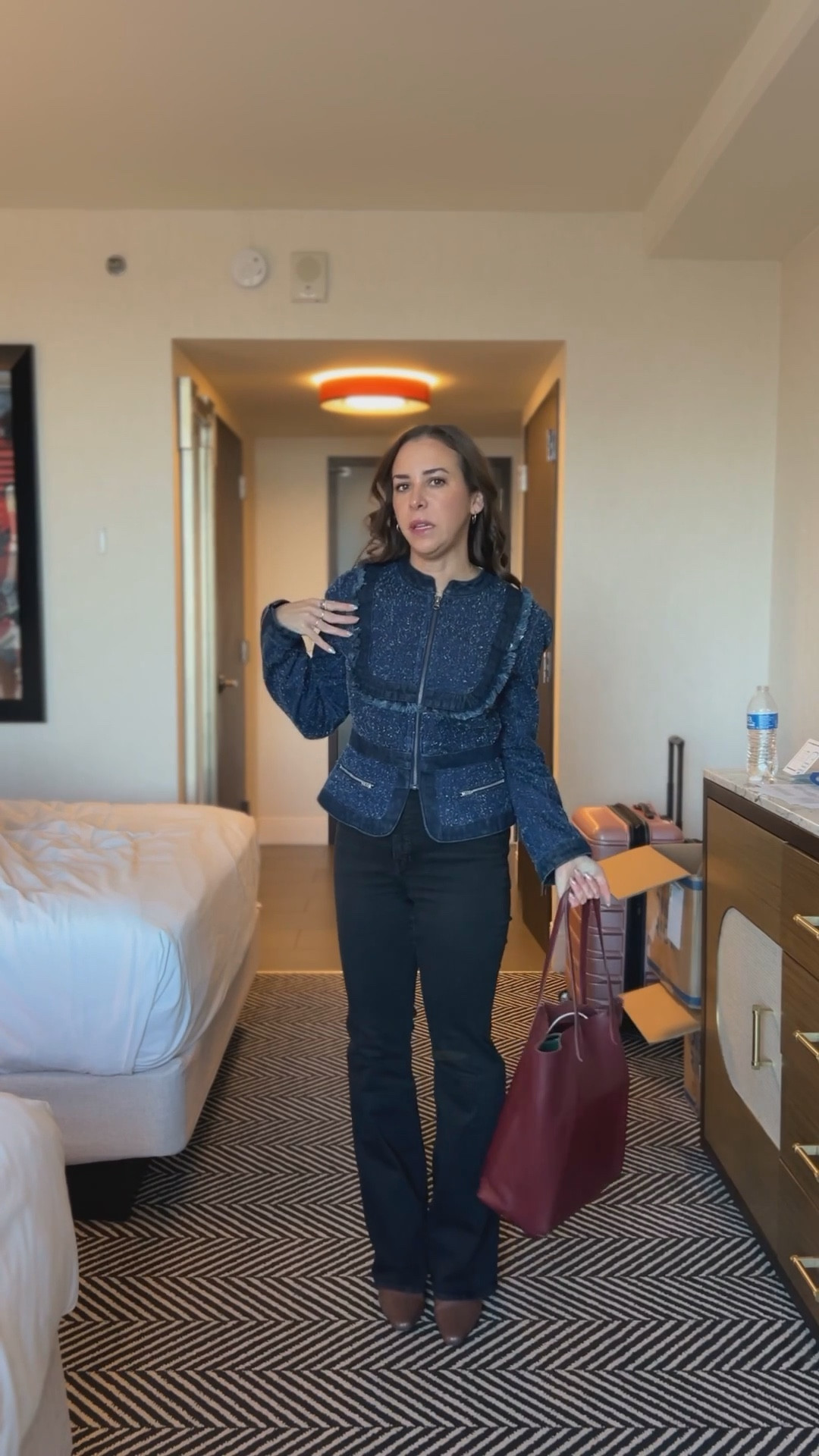 Denim. Black flare jeans. Jeans. Flare jeans. Bootcut jeans. Denim blazer. Black and blue. Work outfit. Travel work outfit. Meetings. Fall work outfit.

#LTKWorkwear #LTKTravel #LTKootd