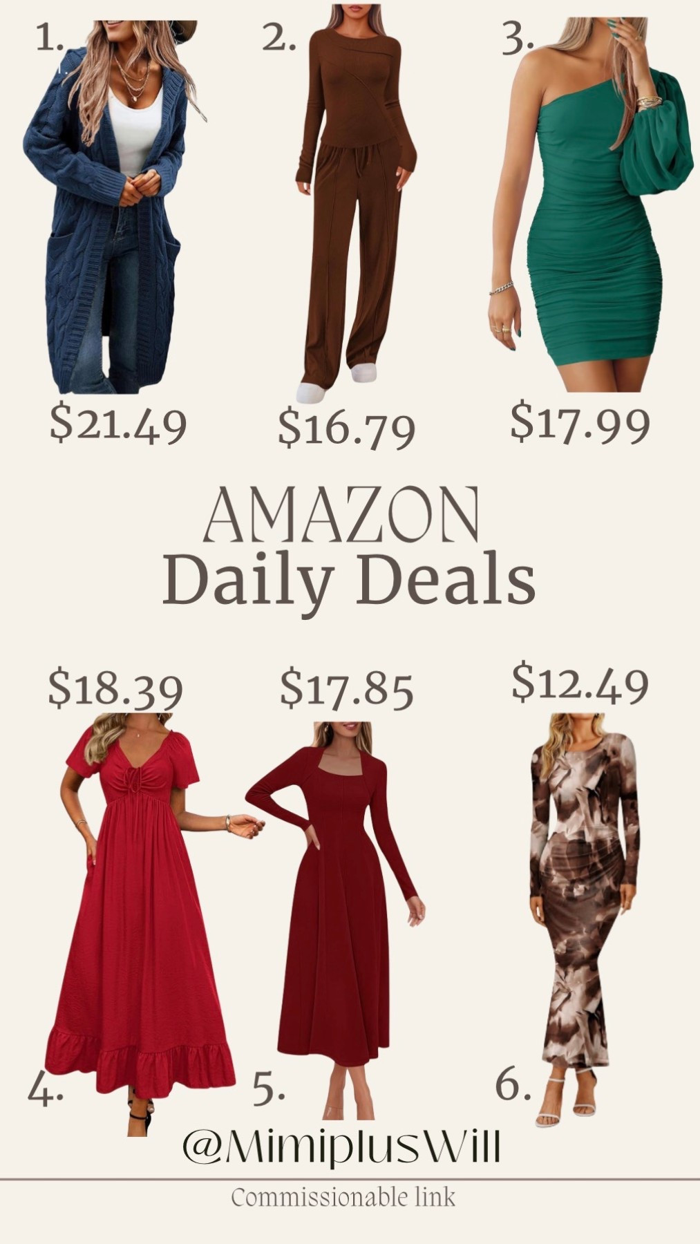 Amazon daily deals! Use the codes below for a limited time! 

1. NIDCXG62
2. 456K7AUW
3. F2QIKSOI
4. 50JA4KD3
5. 45CPMOLU
6. NOVCBPP3

Amazon | Amazon dress | holiday outfit | wedding guest dress | Amazon deals | cardigan 
Follow @mimipluswill for more! 

#LTKFindsUnder50 #LTKHoliday #LTKSaleAlert