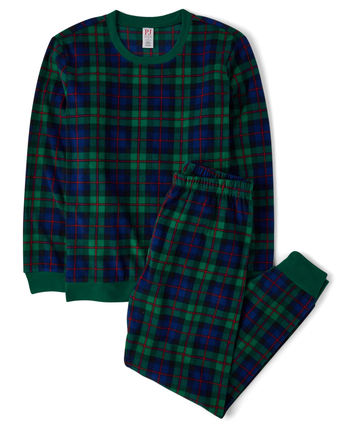 Adult Matching Family Tartan Plaid Microfleece Pajamas - green | The Children's Place
