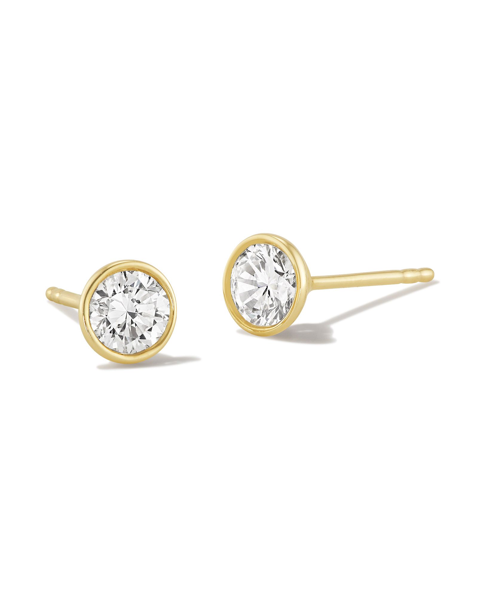 Lab Grown White Diamond Audrey Stud Earrings in 14k Yellow Gold | Kendra Scott | Kendra Scott