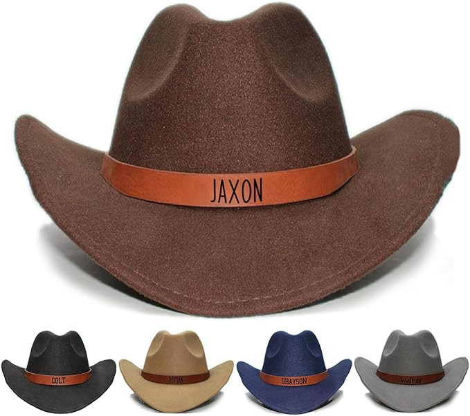 Custom Toddler Boys Cowboy Hat, 2-8t Western Hat for Kids, Leather Hatband Baby Cowgirl Hat for G... | Amazon (US)