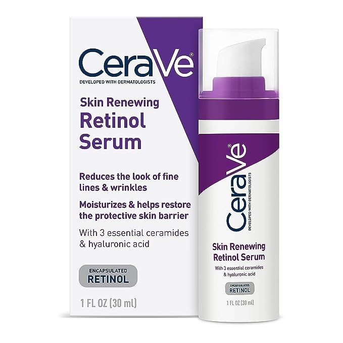 CeraVe Anti Aging Retinol Serum | Cream Serum for Smoothing Fine Lines and Skin Brightening | Wit... | Amazon (US)