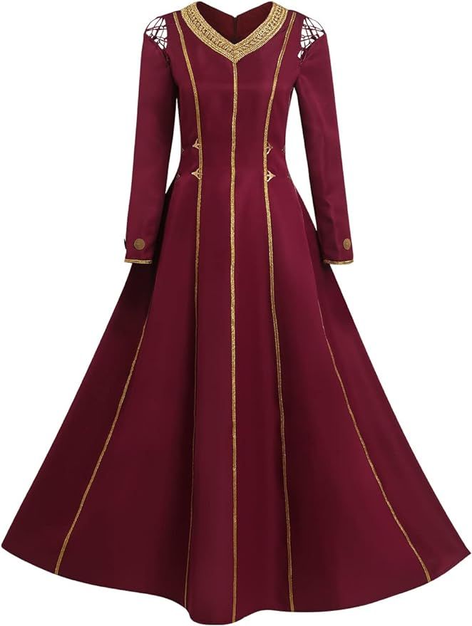 Chahouk Women's Adult Rhaenyra Targaryen Cosplay Costume Red Long Dress Dragon Warrior Costume Me... | Amazon (US)
