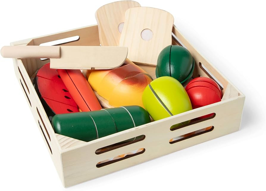 Melissa & Doug Cutting Food Play Food Set With Wooden Pieces, Knife, Cutting Board | Amazon (US)