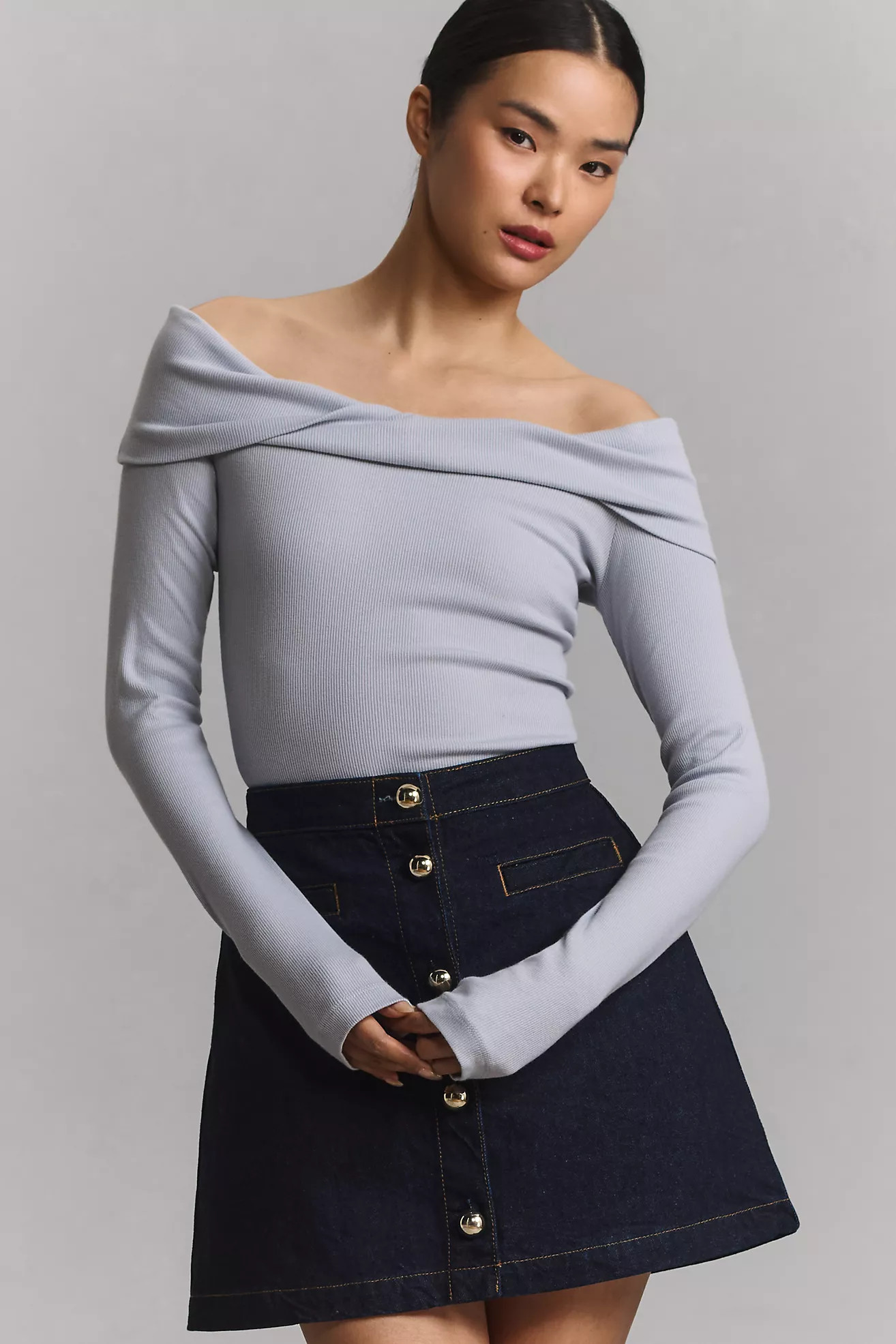 Pilcro Off-The-Shoulder Long-Sleeve Top | Anthropologie (US)