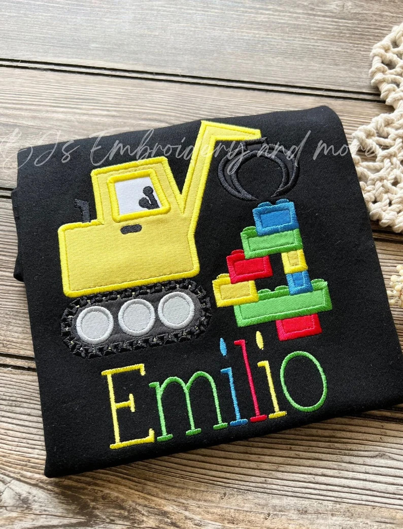 Construction Birthday Shirt Lego Blocks Birthday Shirt - Etsy | Etsy (US)