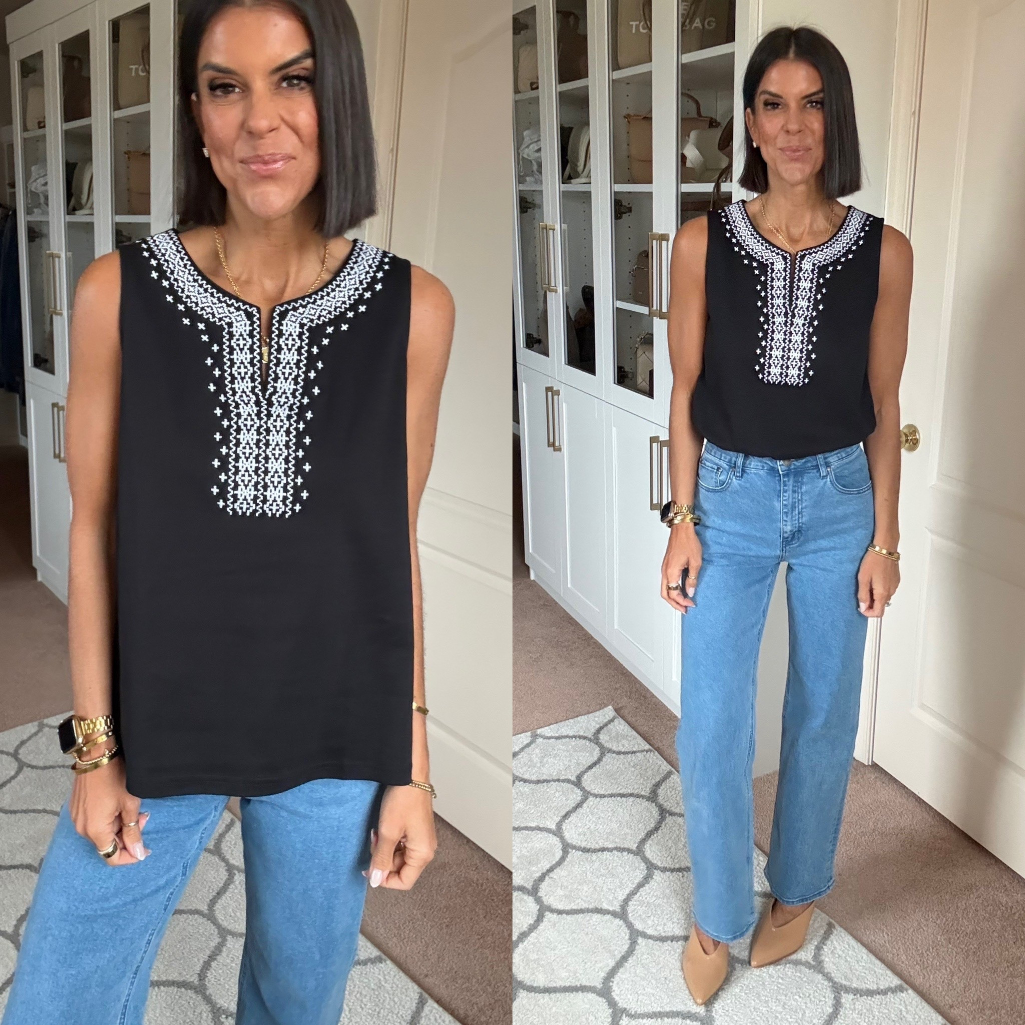 Size small in tank, size 2 in jeans

#LTKSeasonal