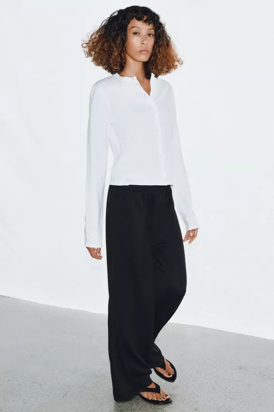 STRAIGHT WIDE-LEG TROUSERS | Zara UK