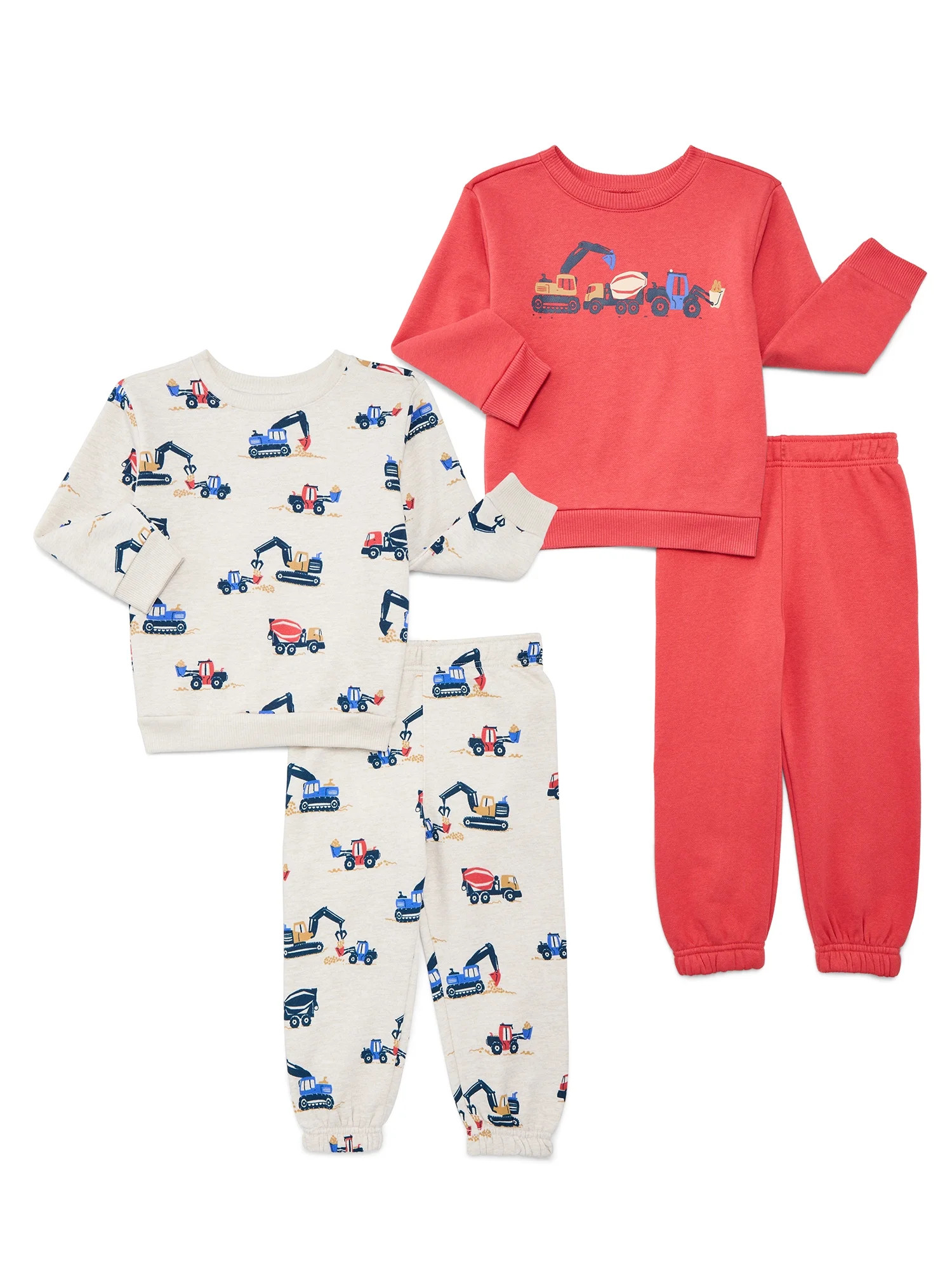 Garanimals Toddler Boy 4-Piece Fleece Sweatshirt & Jogger Outfit Set, Sizes 18M-5T | Walmart (US)